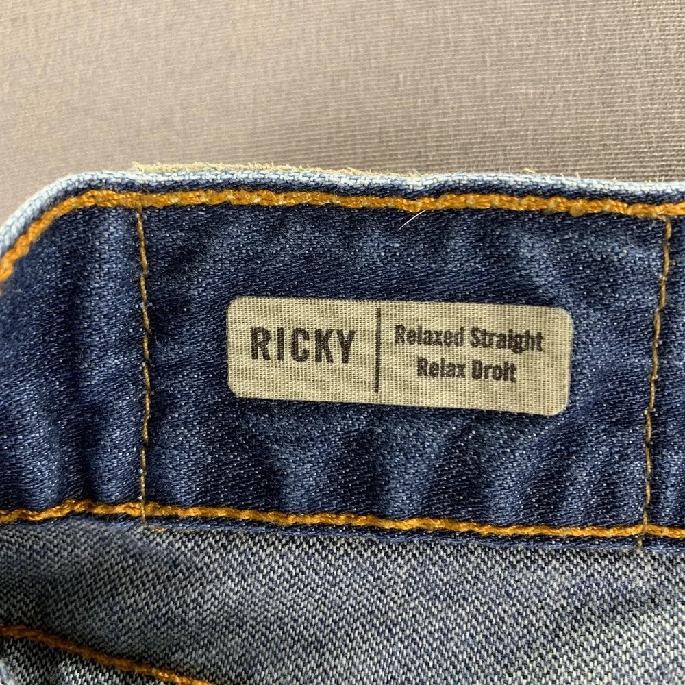 True Religion Ricky Jeans Mens 40x34 Blue Relaxed Straight Leg‎ Denim Made USA